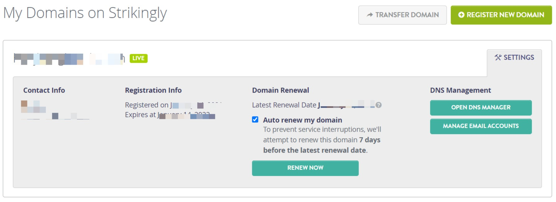 My Domains on Strikingly Settings My Domains on Strikingly Settings
